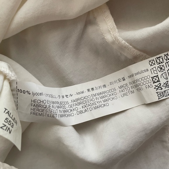 Zara Ivory Tiered High Low Summer Top w/ Short Bell Sleeves and Side Ruffles - Picture 5 of 6